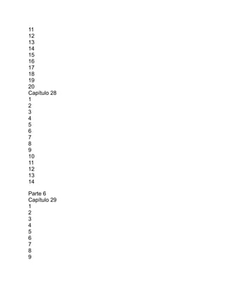 11
12
13
14
15
16
17
18
19
20
Capítulo 28
1
2
3
4
5
6
7
8
9
10
11
12
13
14
Parte 6
Capítulo 29
1
2
3
4
5
6
7
8
9
 