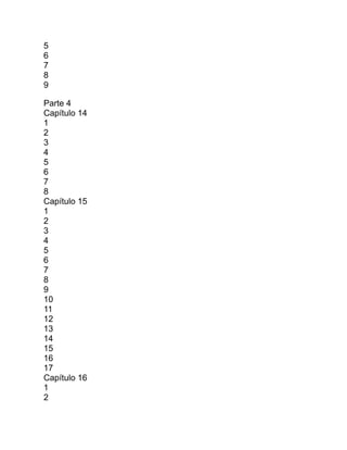 5
6
7
8
9
Parte 4
Capítulo 14
1
2
3
4
5
6
7
8
Capítulo 15
1
2
3
4
5
6
7
8
9
10
11
12
13
14
15
16
17
Capítulo 16
1
2
 