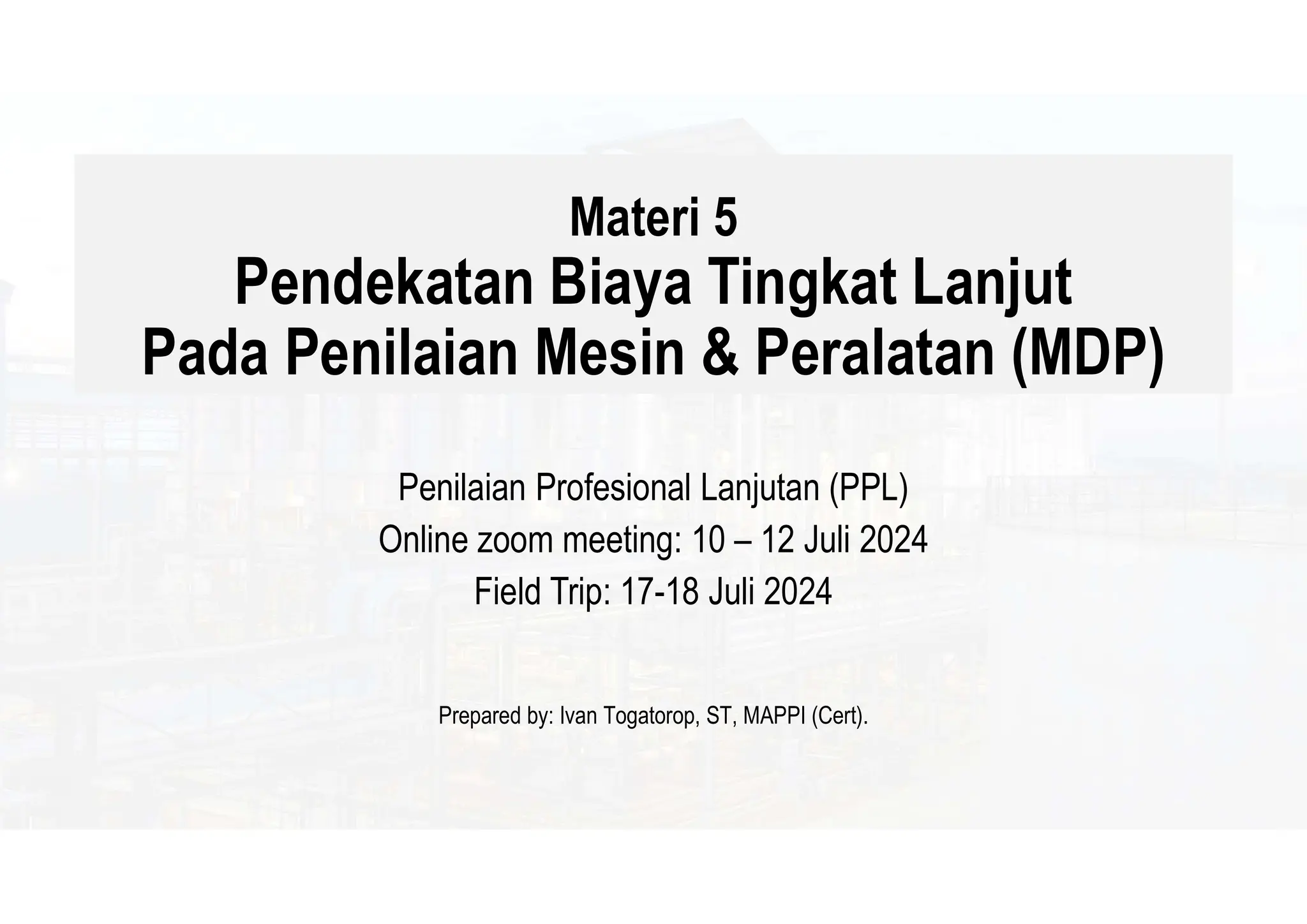 Penilaian Mesin dan Peralatan dengan Pendekatan Biaya | PDF
