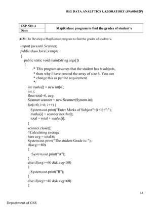 2. Develop a MapReduce program to calculate the frequency of a given ...