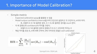 Soongsil Univ. DSAI Lab.
1. Importance of Model Calibration?
– Simple metric
– Expected calibration error를 활용할 수 있음
– Mode...