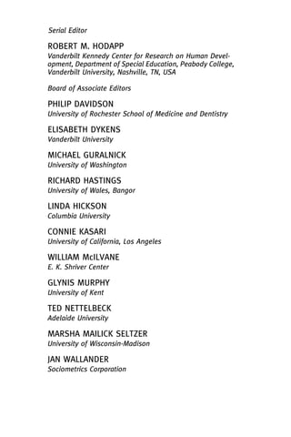 Hodapp Pdf International Review Of Research In Developmental Disabilities Robert M ...