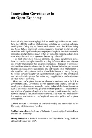 Innovation Governance In An Open Economy Shaping Regional Nodes In A ...