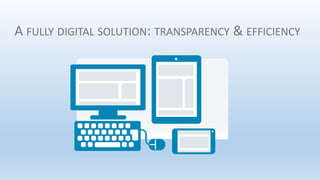 A FULLY DIGITAL SOLUTION: TRANSPARENCY & EFFICIENCY
 