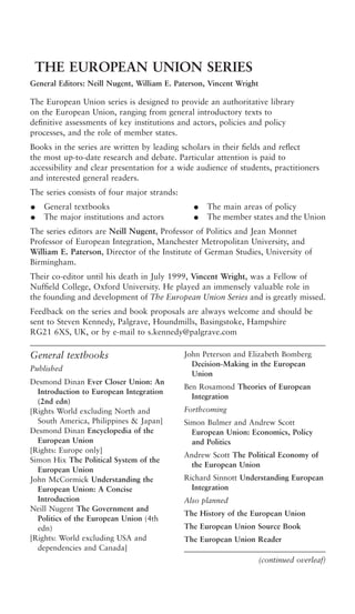 Environmental Policy In The European Union John Mccormick | PDF