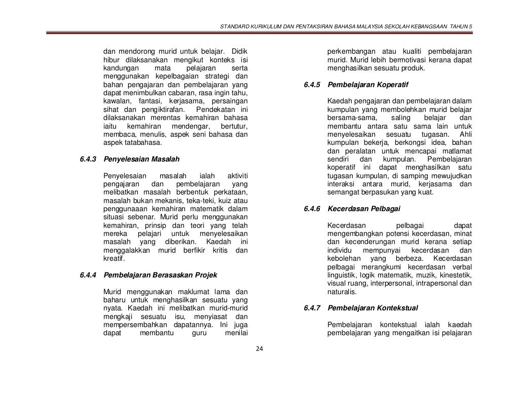 DSKP Bahasa Malaysia Tahun 5