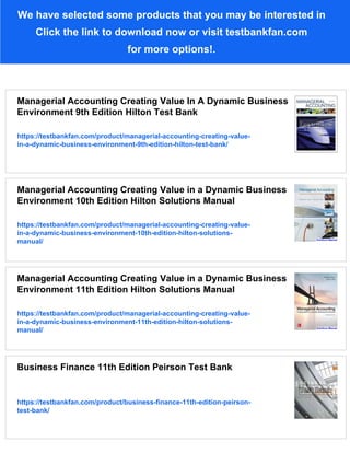 Hilton Guide.pdf Managerial Accounting Creating Value in a Dynamic Business Environment ...