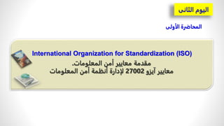 ‫المحاضرة‬
‫الأولى‬
International Organization for Standardization (ISO)
 