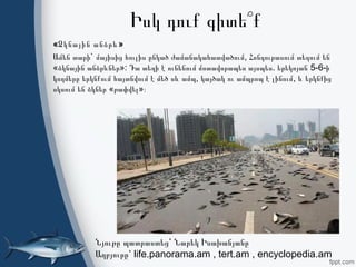    Իսկ դուք գիտե՞ք
« »Ձկնային անձրև
  `        ,       Ամեն տարի մայիսից հուլիս ընկած ժամանակահատվածում Հոնդուրասում տեղում են
«   »:            .   5-6-  ձկնային անձրևներ Դա տեղի է ունենում մոտավորապես այսպես երեկոյան ի
            ,          ,     կողմերը երկնքում հայտնվում է մեծ սև ամպ կայծակ ու ամպրոպ է լինում և երկնքից
     « »սկսում են ձկներ թափվել ։
     Նյութը պատրաստեց՝ Նարեկ Իսախանյանը
 life.panorama.am , tert.am , encyclopedia.amԱղբյուրը՝
 