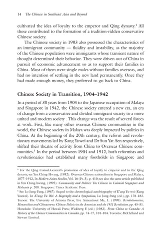 The Chinese In Southeast Asia And Beyond Socioeconomic And Political ...
