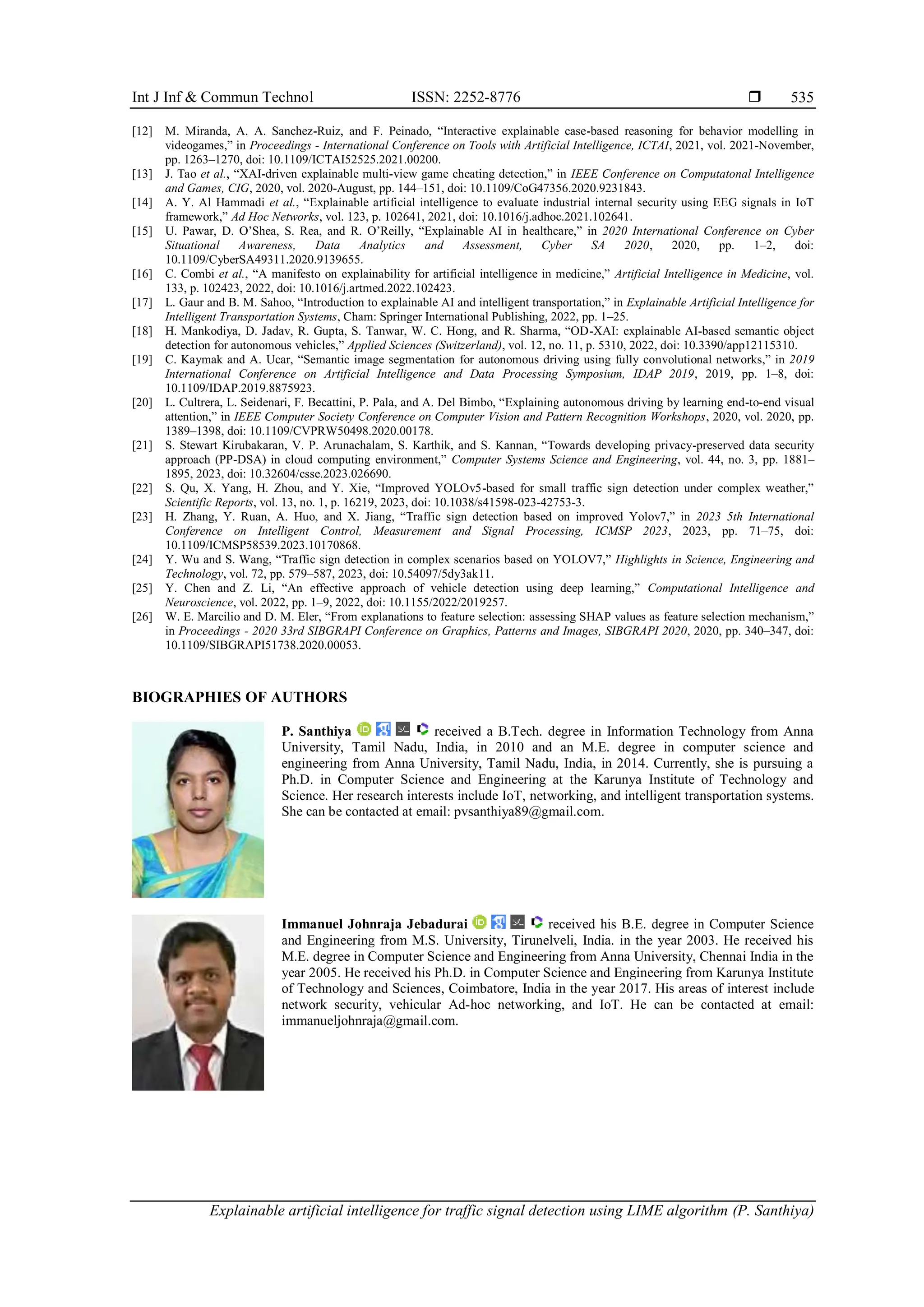 Explainable artificial intelligence for traffic signal detection using ...