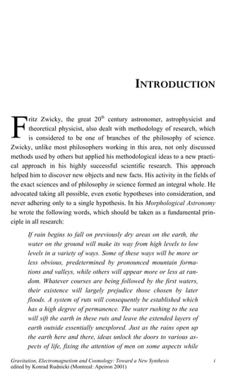 Zwicky Method Gravitation Electromagnetism And Cosmology Toward A New Synthesis ...