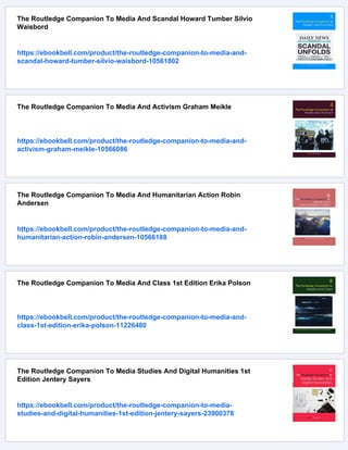 The Routledge Companion To Media And The City Erica Stein | PDF