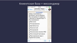 Клиентская база + мессенджер
 