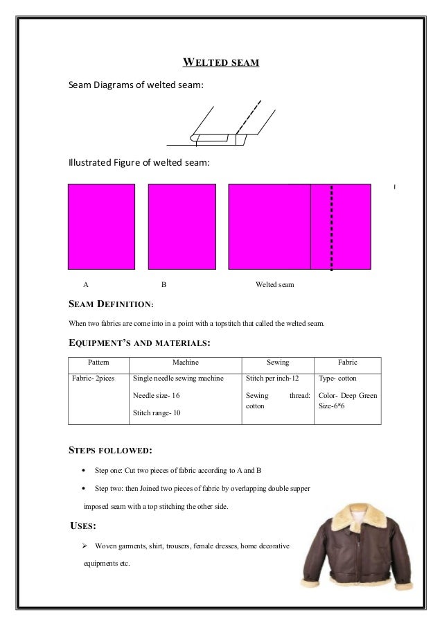 Differen types of seam