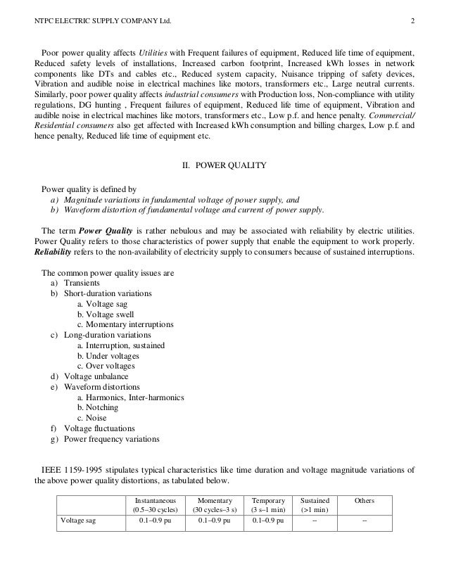 Power QualityReport
