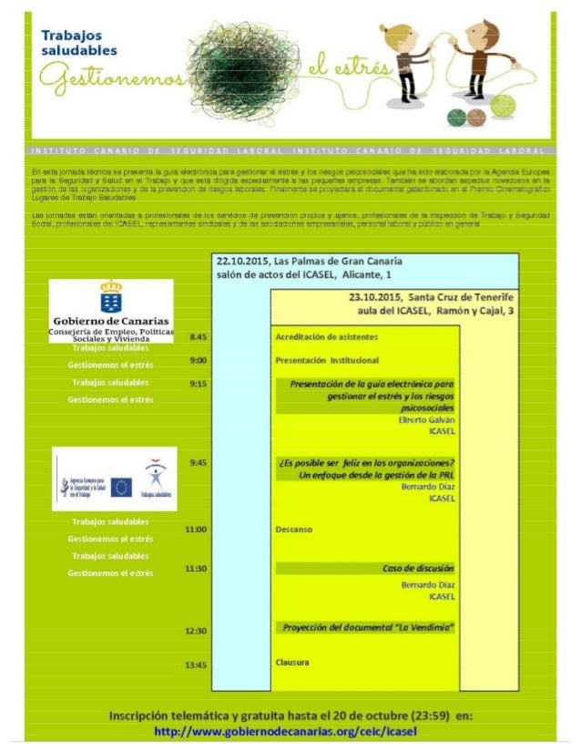 22 Y 23 10 15 Campana Europea Trabajos Saludables Gestionemos El