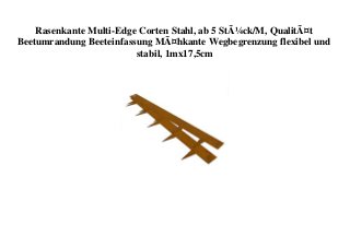 Rasenkante Multi-Edge Corten Stahl, ab 5 StÃ¼ck/M, QualitÃ¤t
Beetumrandung Beeteinfassung MÃ¤hkante Wegbegrenzung flexibel und
stabil, 1mx17,5cm
 