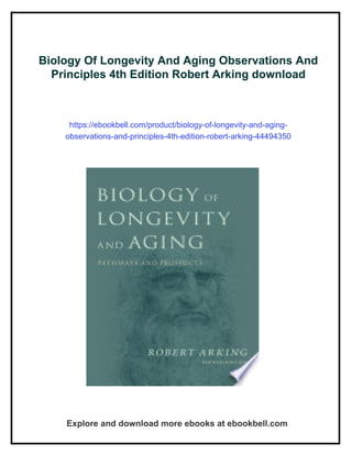 Biology Of Longevity And Aging Observations And Principles 4th Edition ...