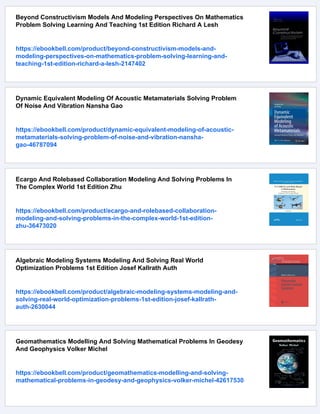 Modeling And Problem Solving Techniques For Engineers 1st Edition ...