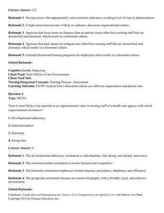 Leadership and Management for Nurses Core Competencies for Quality Care ...