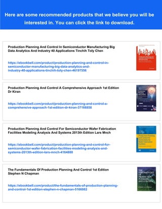Production Planning And Control 3rd Edition Sk Mukhopadhyay | PDF