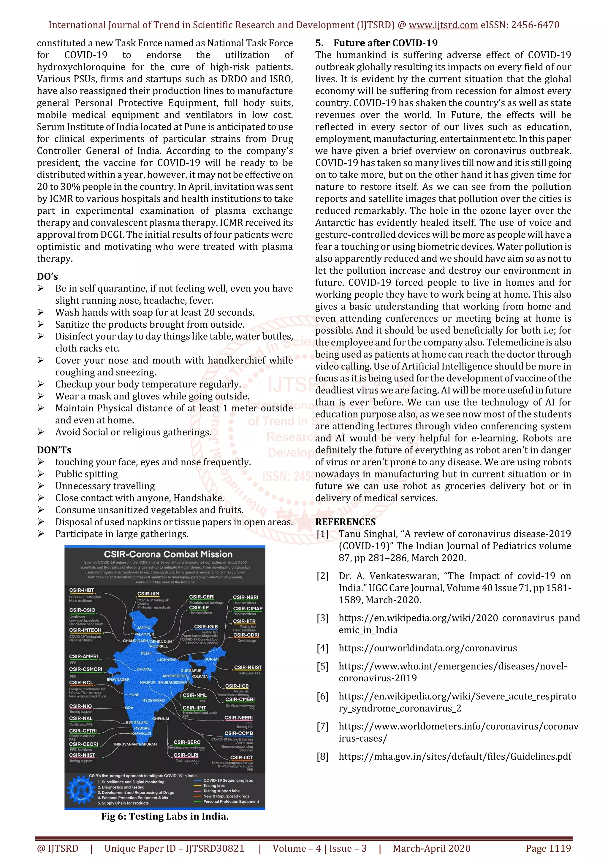 A Brief Overview on Coronavirus Covid 19 in India | PDF