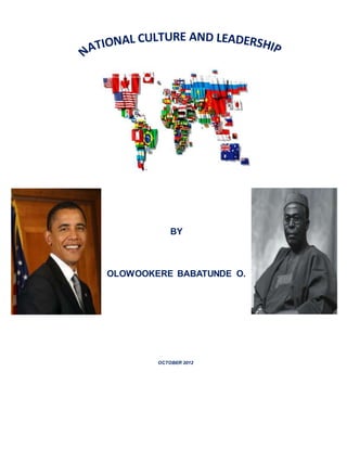 BY
OLOWOOKERE BABATUNDE O.
OCTOBER 2012
 