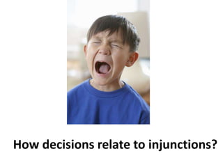 How decisions relate to injunctions? 
 