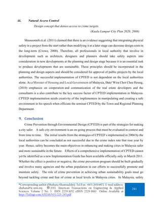 Safe City Concept and Crime Prevention Through Environmental Design ...