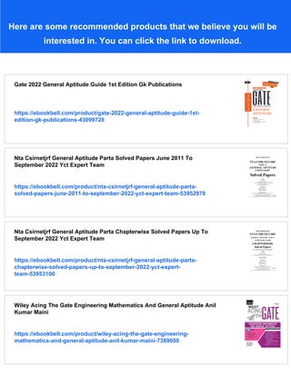 General Aptitude For Gate Kaushlendra Kumar And Rajesh Ram | PDF