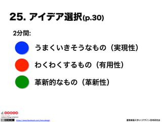 https://www.facebook.com/keio.design              慶應義塾大学SFCデザイン思考研究会
共感
問題定義
創造
プロトタイプ
テスト
 
