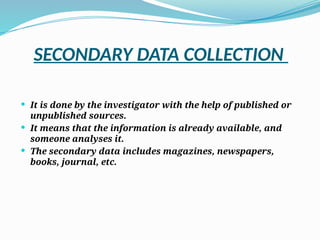 Data Collection sources types and methods | PPTX
