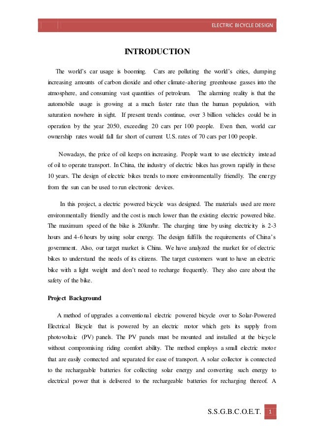 electric bicycle design ppt