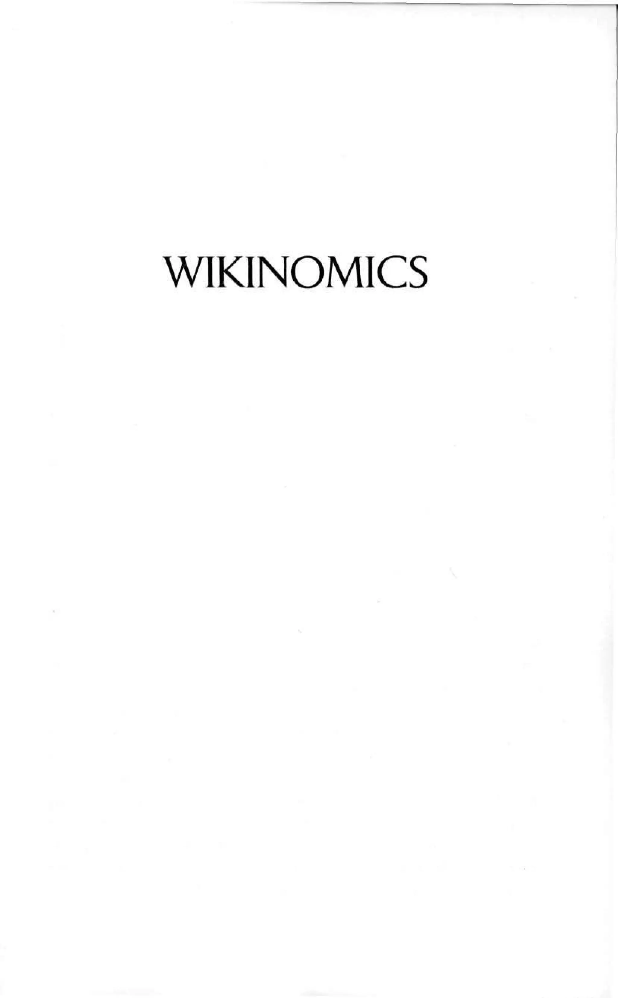 WIKINOMICS
 