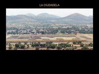 Es un área bien nivelada, una plaza, rodeada por una ancha muralla de piedras sobre la cual había edificaciones, tal vez casas o pequeños monasterios. En el centro de la plazoleta interior hay algunas edificaciones más grandes, incluyendo los restos de una pirámide. Esta pirámide se encuentra en el centro y hacia la parte posterior de la plaza. LA CIUDADELA 