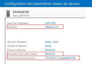 Configuration des paramètres réseau du serveur
 