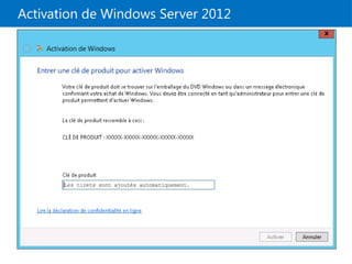 Activation de Windows Server 2012
 
