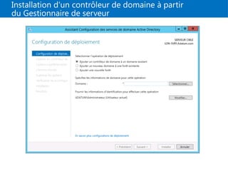 Installation d'un contrôleur de domaine à partir
du Gestionnaire de serveur
 