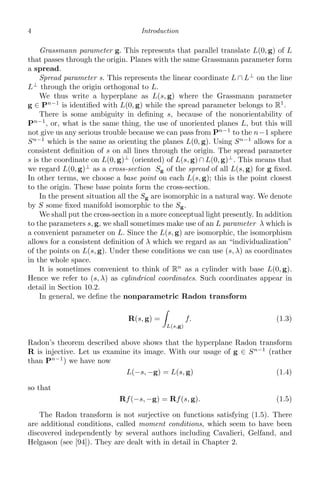 The universality of the Radon transform Leon Ehrenpreis | PDF