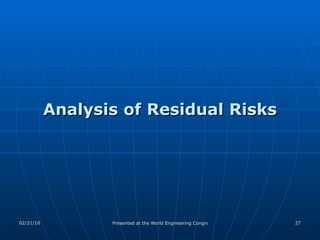 Analysis of Residual Risks 