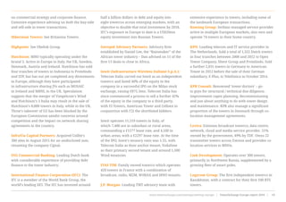 extensive experience in towers, including some of
the landmark European transactions.
Konsing Group: Serbian managed service provider
active in multiple European markets, also own and
operate 74 towers in their home country.
KPN: Leading telecom and IT service provider in
The Netherlands. Sold a total of 1,322 Dutch towers
in four tranches between 2008 and 2012 to Open
Tower Company, Shere Group and Protelindo. Sold
a further 2,031 towers in Germany to American
Tower in 2012 before the sale of their German
subsidiary, E-Plus, to Telefónica in October 2014.
KPR Consult: Renowned ‘tower doctors’ – go-
to guys for structural / technical due diligence,
improvement capex planning, decommissioning
and just about anything to do with tower design
and maintenance. KPR also manage a significant
proportion of the towers in Denmark through co-
location management agreements.
Levira: Estonian broadcast towerco, data centre,
network, cloud and media service provider. 51%
owned by the government, 49% by TDF. Owns 22
transmitter towers across Estonia and provides co-
location services to MNOs.
Link Development: Operates over 300 towers,
primarily in Northwest Russia, supplemented by a
growing fleet of smart poles.
Logycom Group: The first independent towerco in
Kazakhstan, with a contract for their first 100 BTS
towers.
on commercial strategy and corporate finance.
Extensive experience advising on both the buy-side
and sell-side in tower transactions.
Hibernian Towers: See Britannia Towers.
Highpoint: See Obelisk Group.
Hutchison: MNO typically operating under the
brand 3. Active in Europe in Italy, the UK, Sweden,
Denmark, Austria and Ireland. Hutchison has sold
four tranches of towers in Indonesia to Protelindo
and STP, but has not yet completed any divestments
in Europe, although they have participated
in infrastructure sharing JVs such as MOSAIC
in Ireland and MBNL in the UK. Speculation
suggests that the merger of Vimpelcom’s Wind
and Hutchison’s 3 Italia may result in the sale of
Hutchison’s 8,000 towers in Italy, while in the UK,
Three’s takeover of O2 has been blocked by the
European Commission amidst concerns around
competition and the impact on network sharing
agreements in the country.
InfraVia Capital Partners: Acquired Coillte’s
300 sites in August 2015 for an undisclosed sum,
renaming the company Cignal.
ING Commercial Banking: Leading Dutch bank
with considerable experience of providing debt
finance to the tower industry.
International Finance Corporation (IFC): The
IFC is a member of the World Bank Group, the
world’s leading DFI. The IFC has invested around
half a billion dollars in debt and equity into
eight towercos across emerging markets, with an
objective to double that total investment by 2018.
IFC’s exposure in Europe to date is a US$20mn
equity investment into Russian Towers.
Intrepid Advisory Partners: Advisory firm
established by Daniel Lee, the “Rainmaker” of the
African tower industry – Dan advised on 11 of the
first 13 deals to close in Africa.
Inwit (Infrastrutture Wireless Italiane S.p.A.):
Telecom Italia carved out Inwit as an independent
towerco and listed 40% of the equity in the
company in a successful IPO on the Milan stock
exchange, raising €875.3mn. Telecom Italia has
since commenced a process to sell a further 45%
of the equity in the company to a third party,
with EI Towers, American Tower and Cellnex in
conjunction with F2i the shortlisted bidders.
Inwit operates 11,519 towers in Italy, of
which 7,400 are in suburban or rural areas,
commanding a €1577 lease rate, and 4,100 in
urban areas, with a €2297 lease rate. At the time
of the IPO, Inwit’s tenancy ratio was 1.55, with
Telecom Italia as their anchor tenant, Vodafone
as their primary second tenant and around 1,500
Wind tenancies
ITAS TIM: Family owned towerco which operates
420 towers in France with a combination of
broadcast, radio, M2M, WiMAX and MNO tenants.
J.P. Morgan: Leading TMT advisory team with
www.towerxchange.com/meetups/meetup-europe | TowerXchange Europe report 2016 | 19| TowerXchange Europe report 2016 | www.towerxchange.com/meetups/meetup-europeXX
 