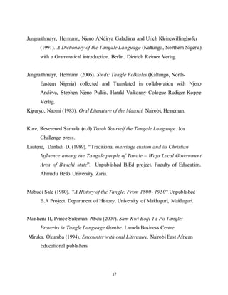 Tangale Language RESEARCH PROPOSAL | DOCX