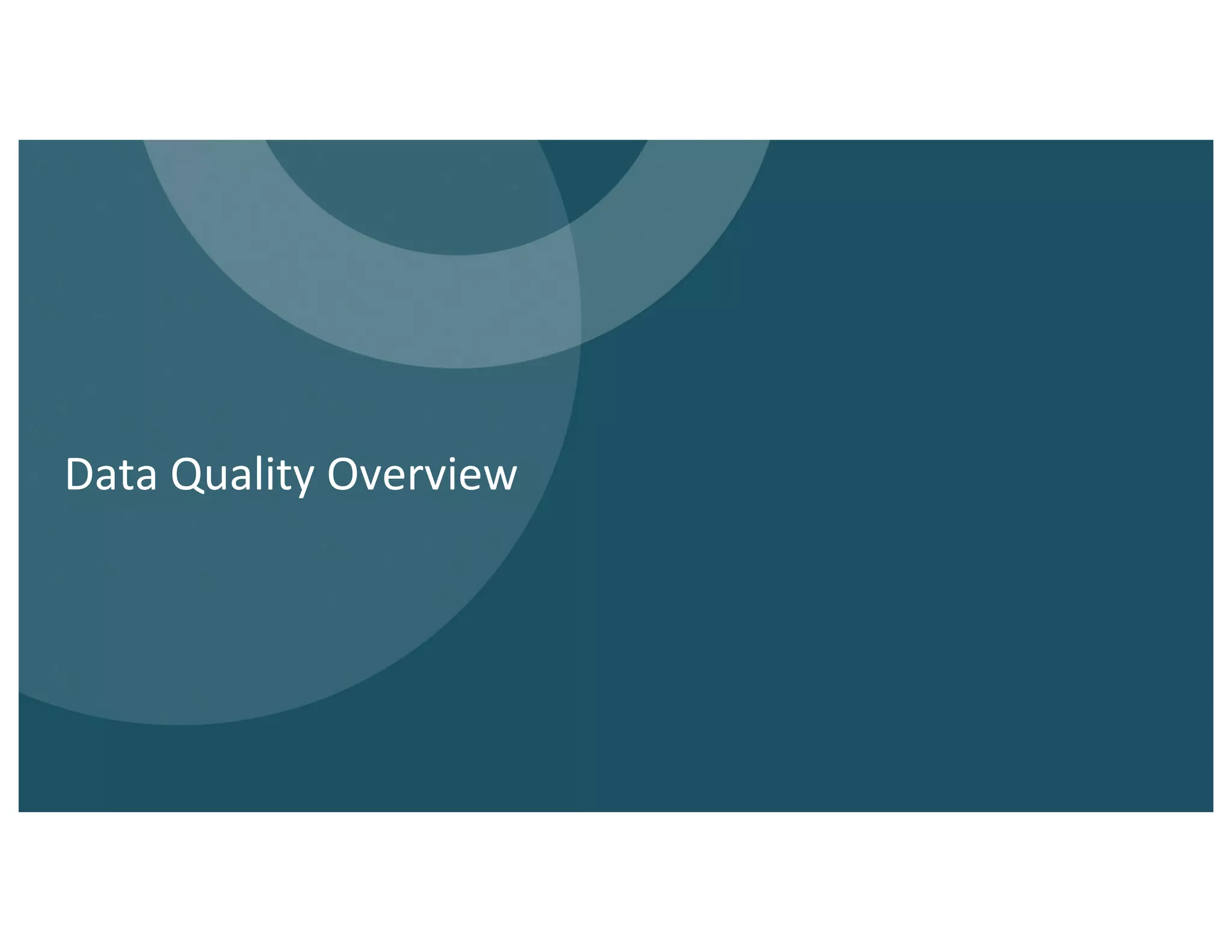 Data Quality Overview
 