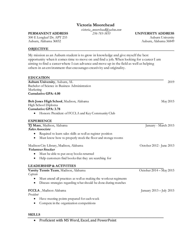 Freshman Resume Template PDF Freshman Resume Template PDF