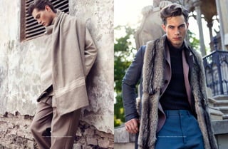 Пальто и брюки, Prada, блейзер, Gucci, водолазка, HugoПиджак, Maison Martin Margiela, брюки, Calvin Klein Collection
140 141
 