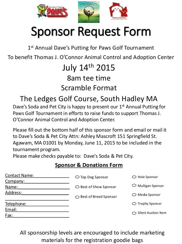 sponsor request form 5 7 15 request for sponsorship form