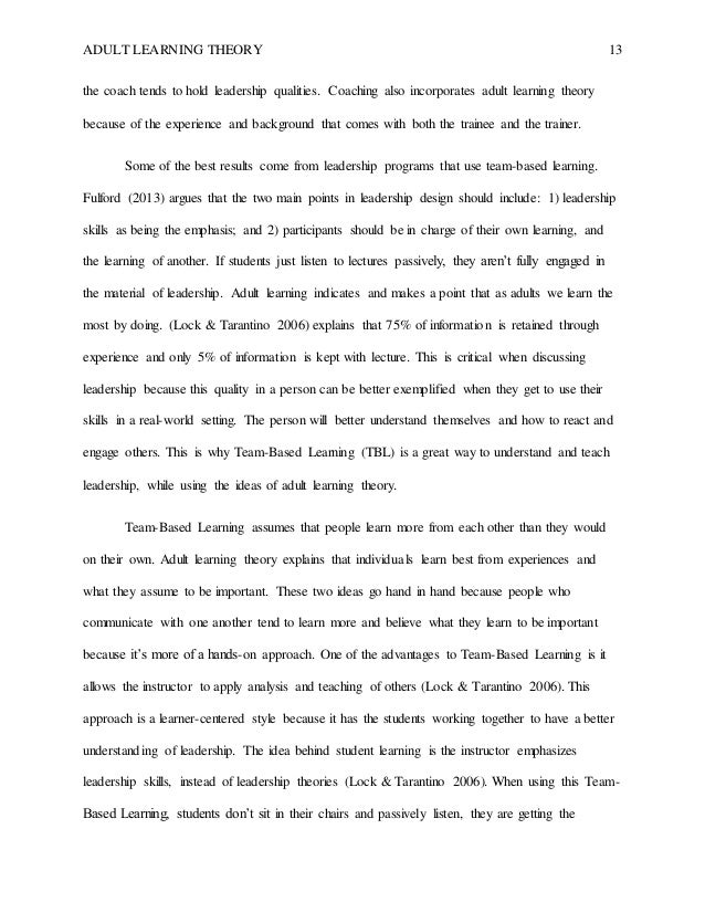 Adult Learning Theory Paper Adult Learning Paid To Write Online also Synthesis Essay Introduction Example College Vs High School Essay