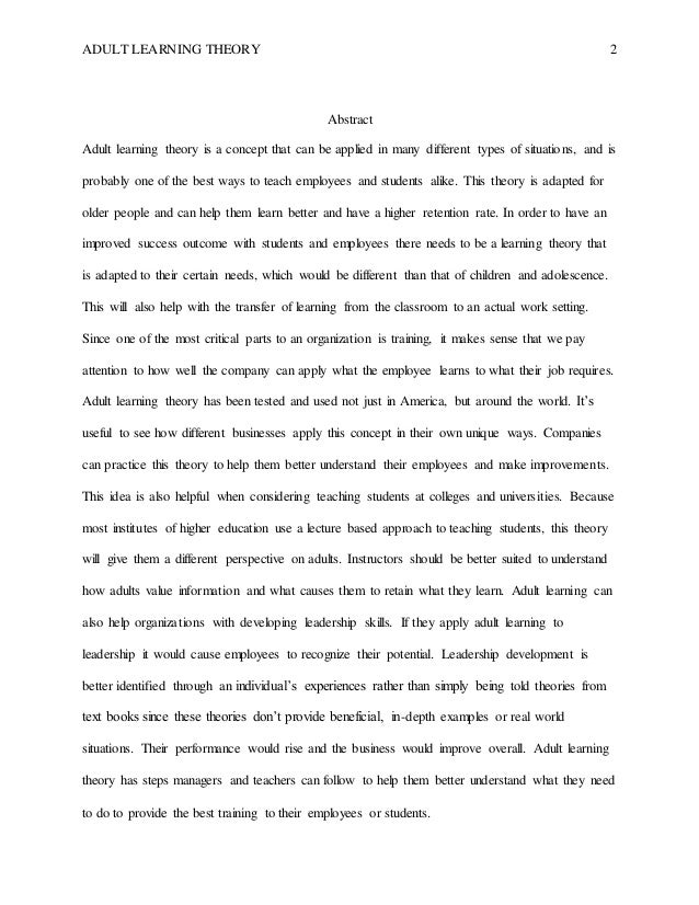 Essay on adult education