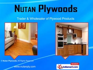 Trader & Wholesaler of Plywood Products




© Nutan Plywoods, All Rights Reserved


              www.nutanply.com
 